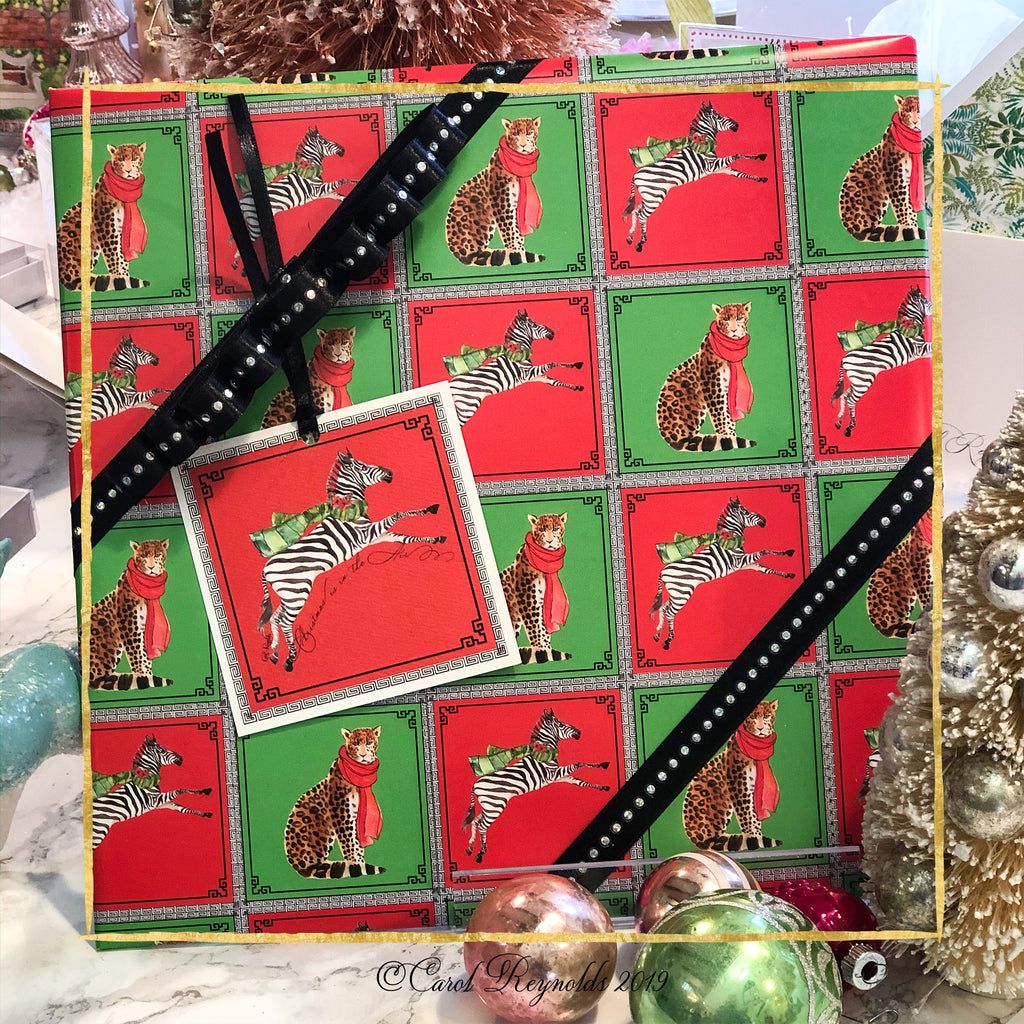 Leopard & Zebra Christmas Wrapping paper