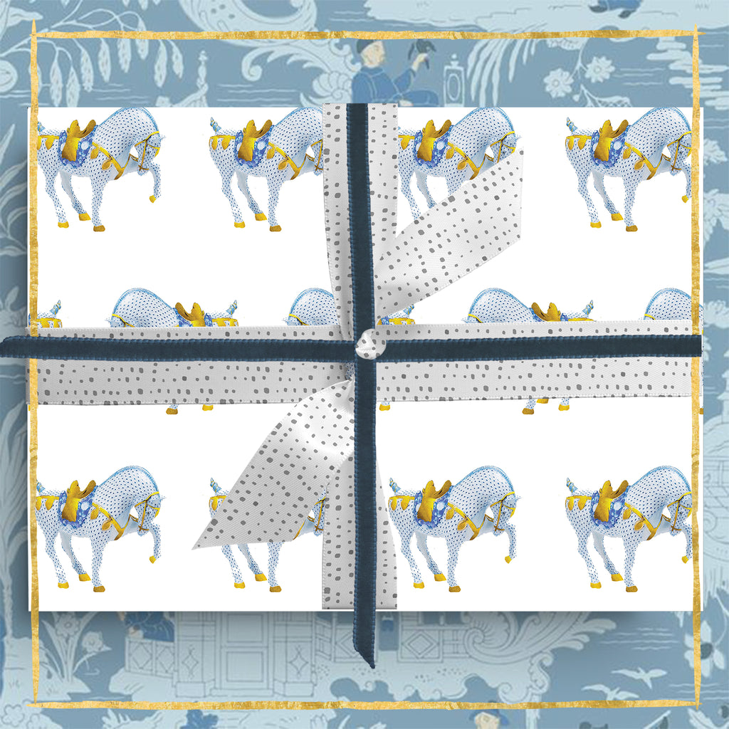 Chinoiserie War Horse Wrapping Paper