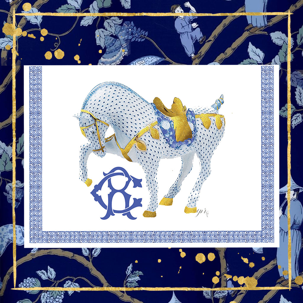 "Chinoiserie War Horse" Notecards