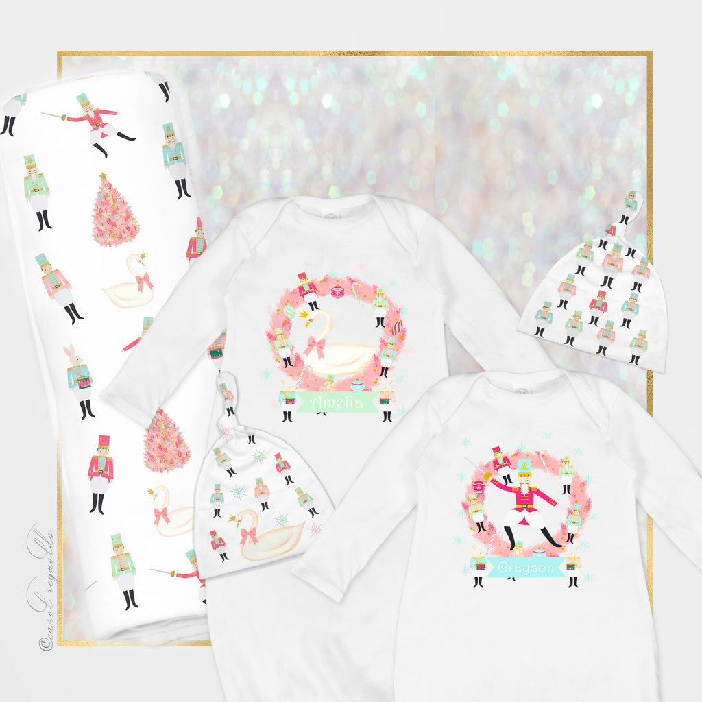 "Nutcracker Suite" Infant Cap, Gown & Blanket