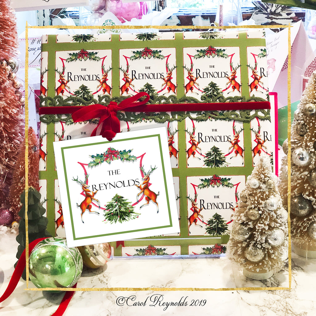 Personalized "Holiday Crest" Christmas Wrapping Paper