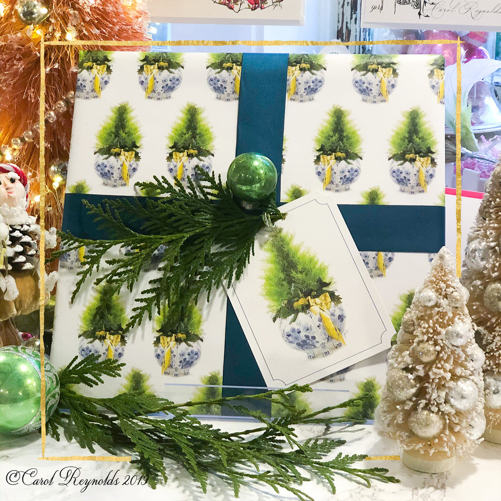 Lemon Cypress Christmas Wrapping Paper
